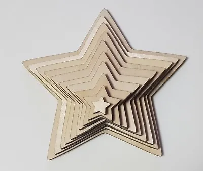 £3.29 • Buy Wooden Star Christmas Shape Plywood Craft Perfect For X-Mas Tree Decoration Tag
