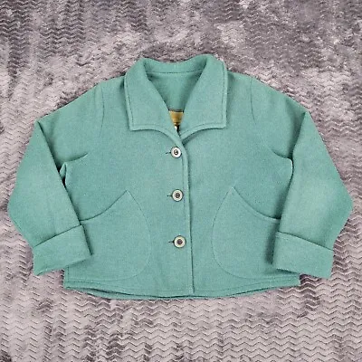 Vintage Maralyce Ferree Fleece Jacket Coat Womens Medium Green USA Made Outdoor • $37.41