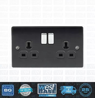 £10.99 • Buy BG NEXUS METAL MATT BLACK Switches & Sockets Decorative Light Mains USB 13A