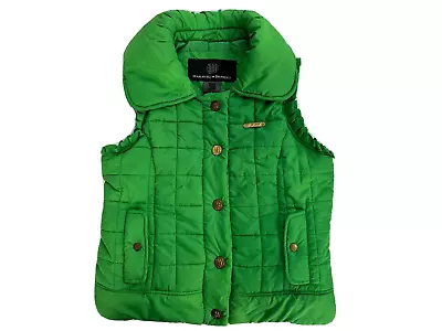 $19 • Buy Vintage Makaveli Branded Women Vest Medium GREEN GOLD St. Patrick's Day Green