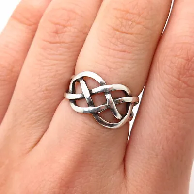 925 Sterling Silver Celtic / Viking Knot Design Ring Size 5.5 • $22.99