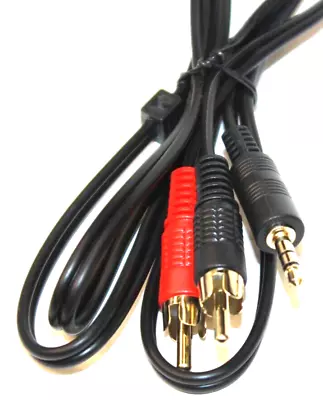 2m RCA To 3.5mm Aux Mini Headphone Jack 2 X Phono Cable Twin Phono   • £2.66