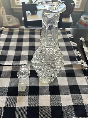 Whiskey Decanter Glass Crystal Liquor Scotch Vodka Bourbon Bottle Vintage Gift • $9.99