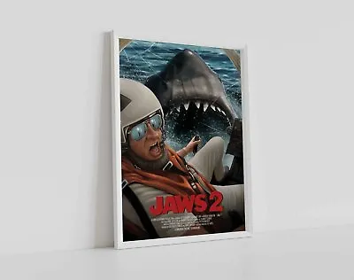 Jaws Movie Poster Shark Classic Print Large Wall Art Size A4 A3 A2 A1 • £6.95