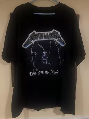 Vintage 2007 Metallica Ride The Lightning Band Shirt Double Sided  XL Metal • $52.99