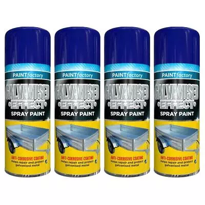 4x Galvanised Effect Spray Paint Repair Protect Metal Anti Corrosive Coat 400ml • £15.99