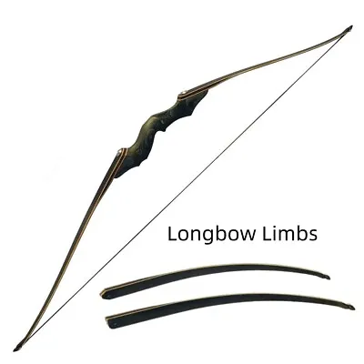 60  Longbow Recurve Bow Limbs 25-60lbs Bamboo Core Takedown Archery Hunting • $51.99