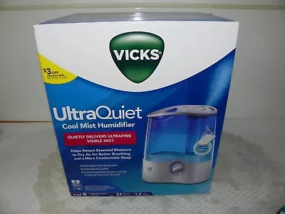 Vicks UltraQuiet Cool Mist Humidifier Adjustable Mist Control V5100NS 1.2 Gal • $19.16