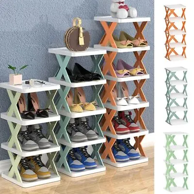 $18.84 • Buy Stackable Shoe Rack Plastic Multi-layer Shoe Organizer Removable Shoes Shelf