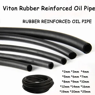 Fluorine Rubber Fuel Hose Reinforced Petrol Diesel Oil Engine Line Pipe 3 - 25mm • $5.15