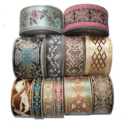 5/10M Vintage Floral Lace Crochet Jacquard Ribbon Braid Trim Fabric Decor Crafts • $21.77