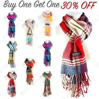 Women Men 100% CASHMERE Scarf Solid Plaid Wool SCOTLAND High Quality Winter • $7.69