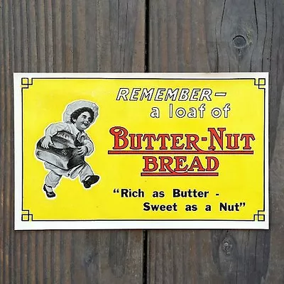 2 Vintage Original BUTTER-NUT BREAD Grocery Store Sticker Window Decal 1920s NOS • $10.36