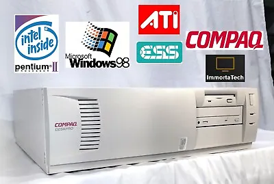 Vintage Windows 98 SE Compaq Desktop - Pentium II ATI Rage 160GB HD RESTORED • $150