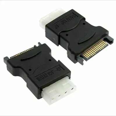 SATA 15 Pin Male To Molex 4Pin PC IDE Female Power Adapter Converter Connector • £3.95