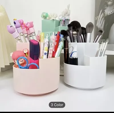 Rotating 360° Pen Holder Desk Tidy Organizer Pencil Pot Makeup Brush Storage Box • £4.20