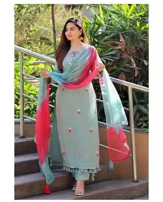 Rayon Designer Women's Ethnic Kurti Set Indian Party Wear Kurta Pant Set Clothes • $100.29
