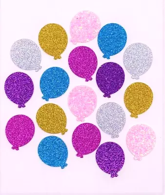 SPARKLY BALLOONS SMALL CARD MAKING CRAFT EMBELLISHMENTS SCRAPBOOKING X 100 • £1.95