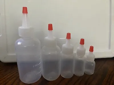 4oz2oz1oz1/2oz1/4oz. Plastic Boston Round Squeeze Bottles With Yorker Caps • $6.50