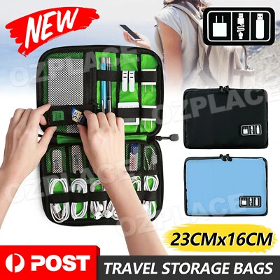 $7.95 • Buy Electronic Accessories Storage USB Cable Organiser Bag Case Drive Travel Digital
