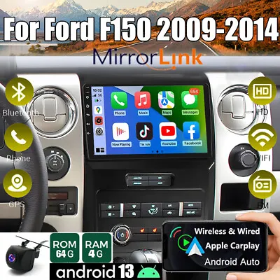 64G Android 13 Apple Carplay Car Stereo Radio GPS For Ford F150 F-150 2009-2014 • $187.01