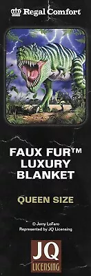 FAUX FUR BLANKET - QUEEN Size - T - REX Dinosaur • $55