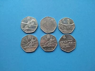 Selection Of Olympic 50p Coins; Wrestling (2) Swimming Rowing Weight Lifting • £7.50