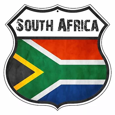 South Africa Country Flag Novelty Highway Shield Man Cave Aluminum Metal Sign • $14.99