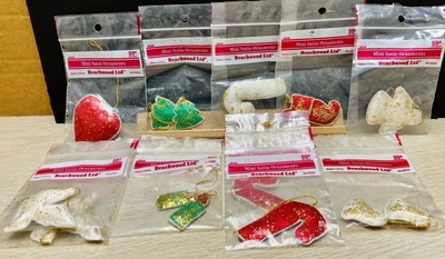 $19.99 • Buy Vintage Mini Satin Ornaments,lot Of 11 By Beachwood Ltd., Doves,angel,heart,more