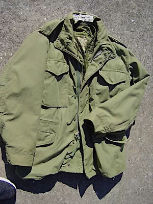 Orig. 1969 US 1st. Army M-65 Field Jacket Sz-MED SHORT Vietnam War W/ 1970 Liner • $65.99