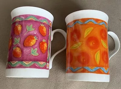 London Herb&Spice Company Fine Bone China CROWN TRENT Staffordshire Pair Of Mugs • £6