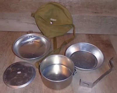 Vintage Scouting Camping Aluminum Mess Kit W/Carry Bag BSOA Backpacking READ • $17