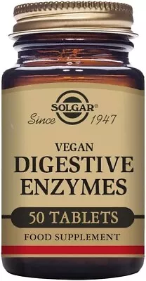 Solgar Vegan Digestive Enzymes Tablets Food Supplement -  Pack Of 50 • £11.99