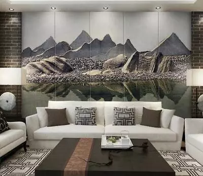 3D Mountain Lake 9522 Wallpaper Mural Wall Print Wall Wallpaper Murals US Coco • $64.99