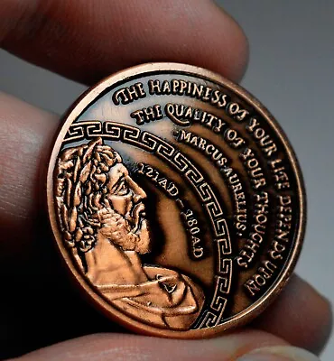 Stoic/Stoicism Reminder Coin. Copper. 3D Effect High Relief. Marcus Aurelius • £8.99