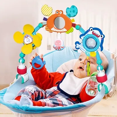 Newborn Arch Crib Toys Foldable Activity Arch  Rattle Toy Hanging Stroller Toys • £21.99