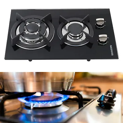 2 Burners Gas Hob LPG Stove Cooker Home Kitchen Camping Caravan Camper Van 51x30 • £99.95