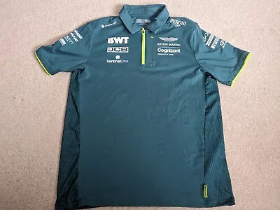 £24.99 • Buy Aston Martin Cognizant F1 Official Team Short Sleeve Green Mens Polo Shirt Large
