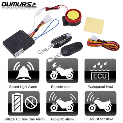 Motorcycle Scooter Security Alarm System Anti-theft Remote Control Engine Starts • $15.95