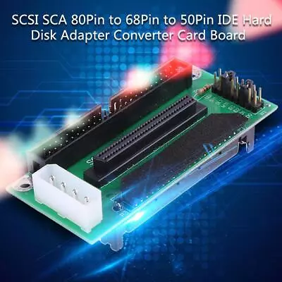 SCSI SCA 80Pin To 68Pin To 50Pin IDE Hard Disk Adapter Converter Card Board • $12.15