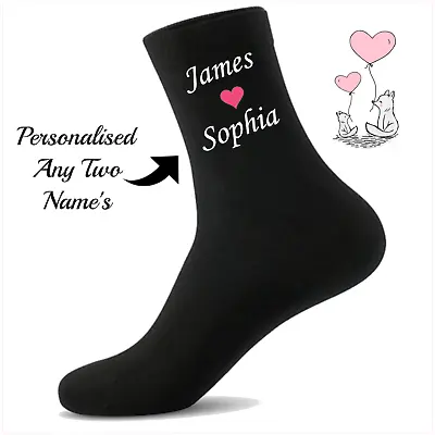 £4.95 • Buy Couple’s Heart Personalised Socks UK Gift Novelty Men's - Wedding Anniversary