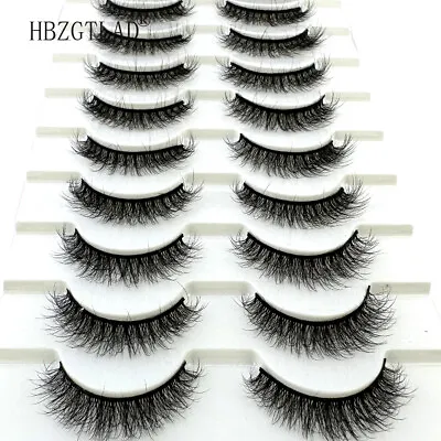 10Pairs False Eyelashes 3D Mink Soft Long Cross Natural Makeup Eye Lashes Extens • $4.98