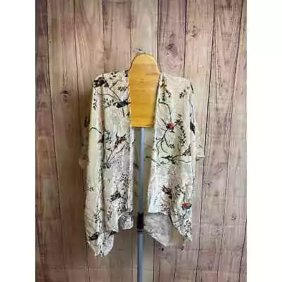 Velvet Duster Kimono Birds Boho One Size  • £25.06