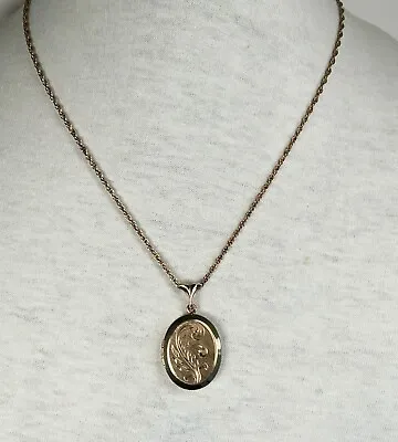 Vintage 12K Gold Filled Locket Pendant Necklace • $45