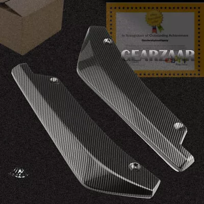 2X Carbon Fiber Accessories Rear Bumper Lip Diffuser Splitter Canard Protector • £5.59