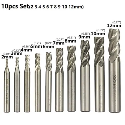 £12.99 • Buy 4 Flute 2-12mm HSS End Mill Slot Drill CNC Milling Cutter For Metal UK STOCK