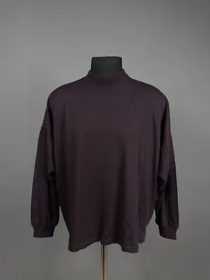 Gianni Versace VTG Brown 100% Wool Mock Neck Pullover Sweater Jumper Sz 46 / S • $46.73