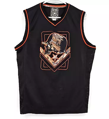 Metal Mulisha Black Orange Camo Helmet Tank Top Jersey Size XL Motocross ATV BMX • $28.99