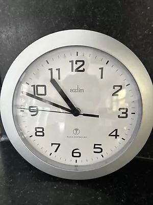 Acctim Peron 23cm Radio Controlled Energy Efficient Wall Clock Home Office 74367 • £10