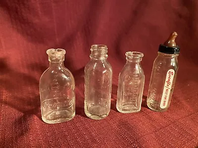 Amazing Miniature VINTAGE GLASS BABY BOTTLES...lot Of 4...1 Evenflo • $24